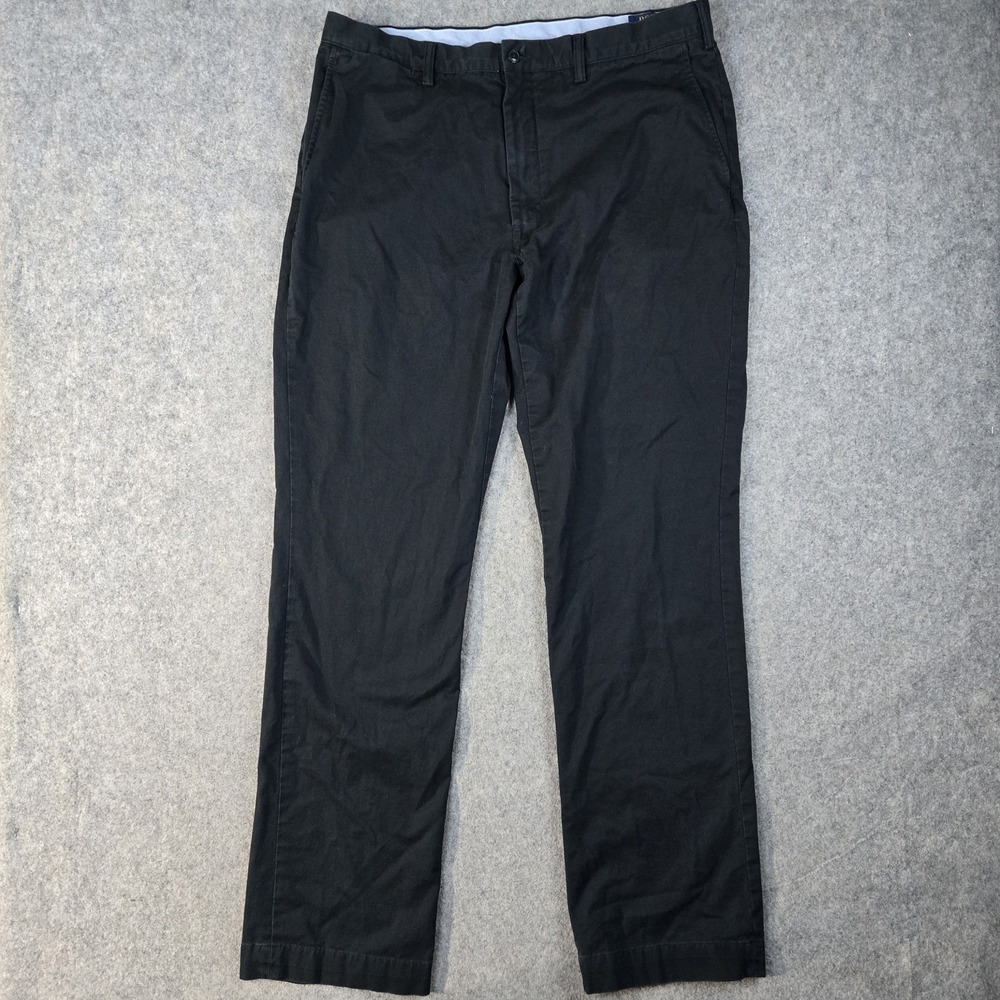 Polo Ralph Lauren Pants Mens 38x36 Black Stretch Classic Fit Chino Preppy Golf